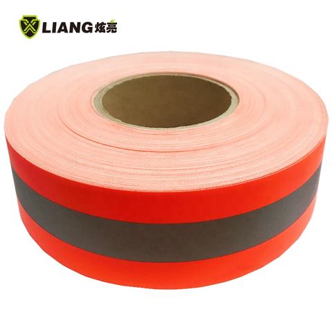 Flame retardant warning reflective tape red High reflective fabric high visibility tape safety vest accessories ENISO20471
