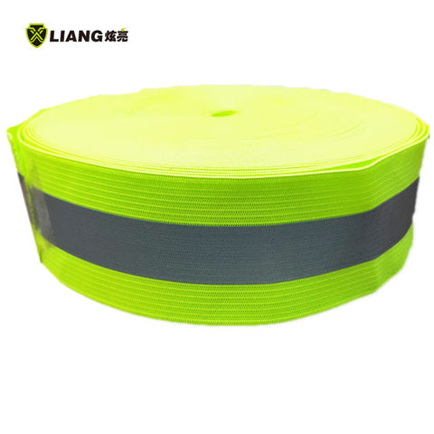 2'' High reflective fabric elastic high visibility tape safety vest accessories ENISO20471