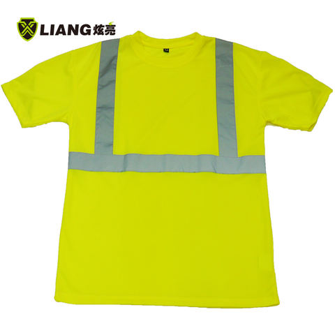 Eye bird High visibility T shirt 2 inch silver reflective tape 100% polyester moisture wicking fabric