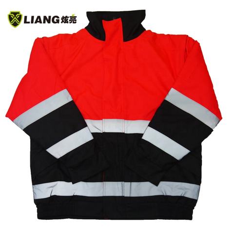 Hi Vis detachable reflective jacket Construction uniform cotton full sports safety jackets reflective mens reflective jackets