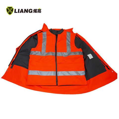 hi vis bomber jacket safety winter reflected safety waterproof set 100% polyester construction uniform