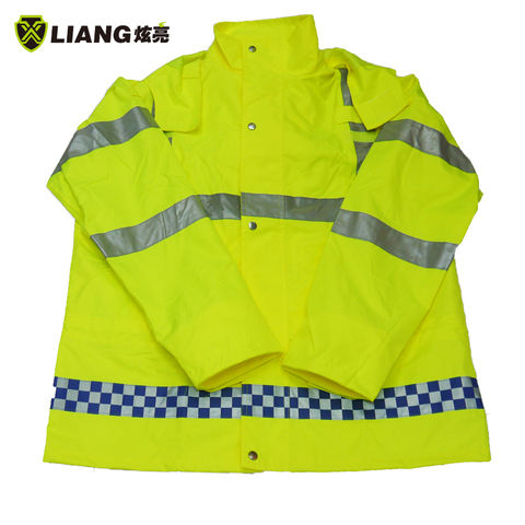 High Visibility traffic jacket pvc uniform reflective coat waterproof raincoats safety windproof oxford clothing safety jacket