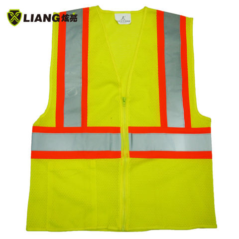 Contrast High visibility mesh vest polyester cooling vest safety vest