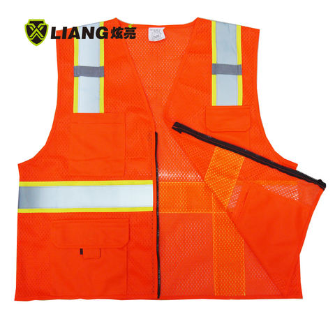 New engineer mesh design 2'' silver reflective tape safety vest mesh motorcycle vest engineer construction vest