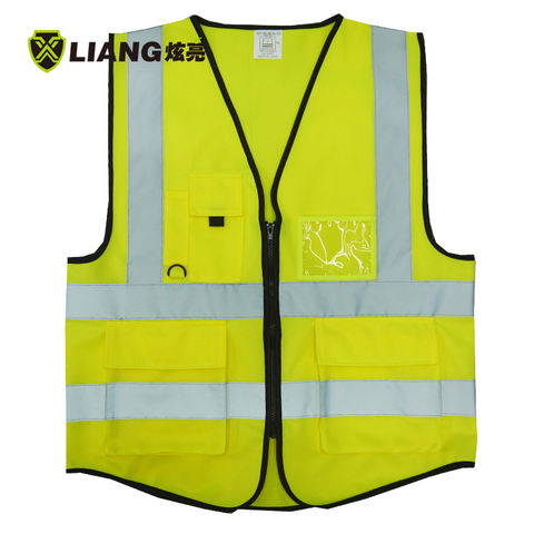 Multi-color Navy/Pink/Orange Safety reflective vest hotseller multi-pocket engineer vest Hi visibility vest color customized